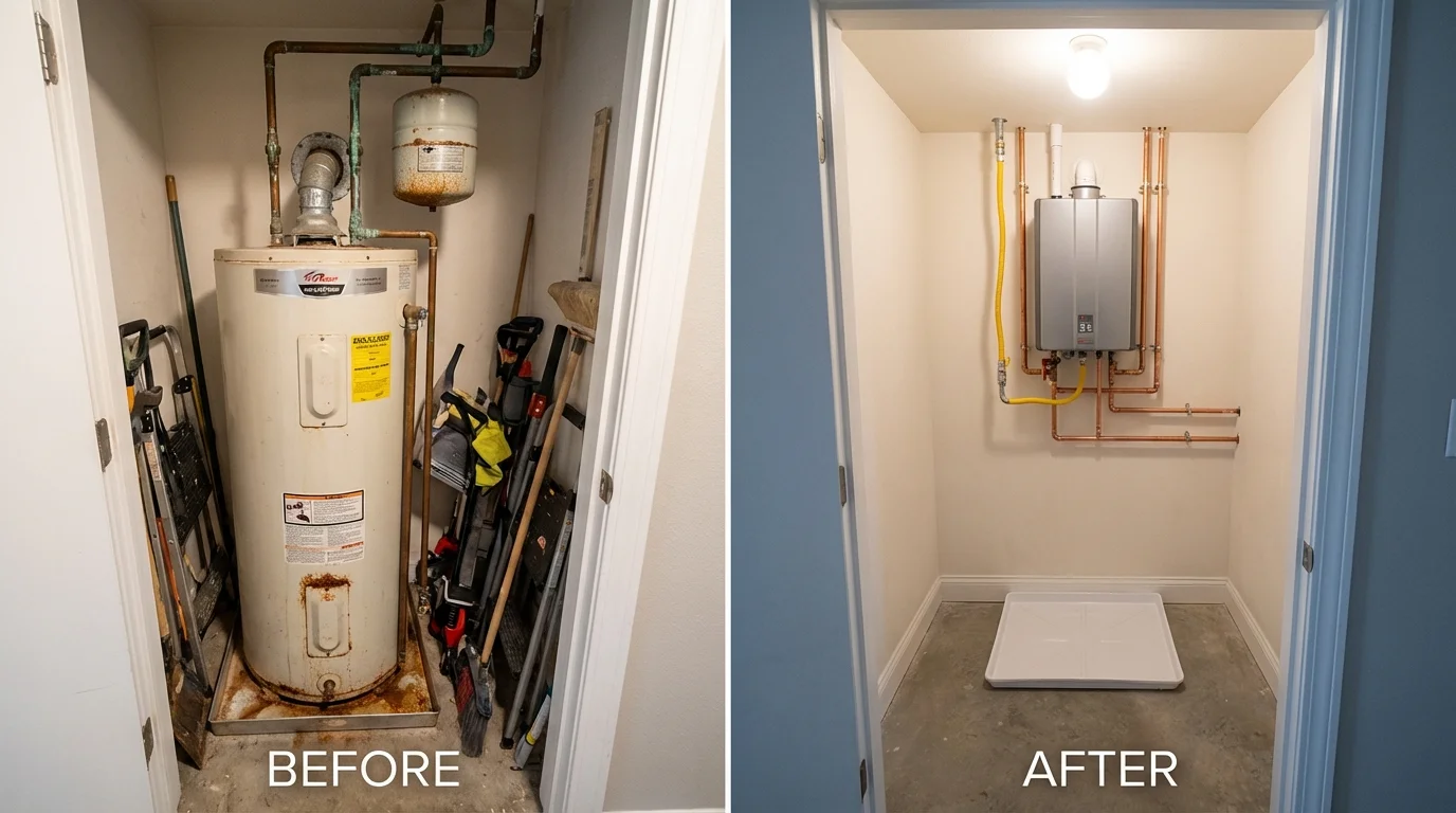 Tank water heater versus wall-mounted tankless unit comparison for Greenwich, NY homeowners